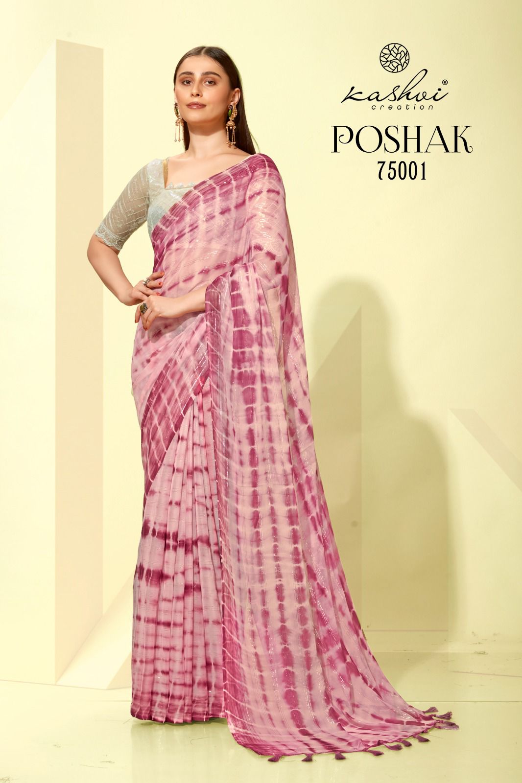 Poshak By Kashvi 75001-75008 Chiffon Sarees Catalog